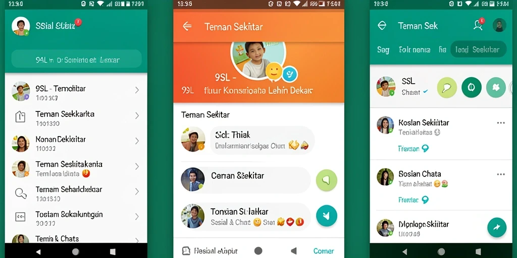 Antarmuka pengguna 9SL yang intuitif untuk mencari teman baru.