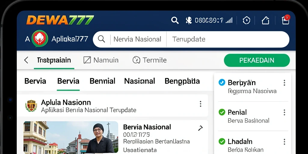 Tampilan antarmuka DEWA777 yang menarik dan informatif.