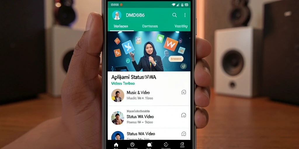 Tampilan utama DMD686 untuk mengatur status WA Video.