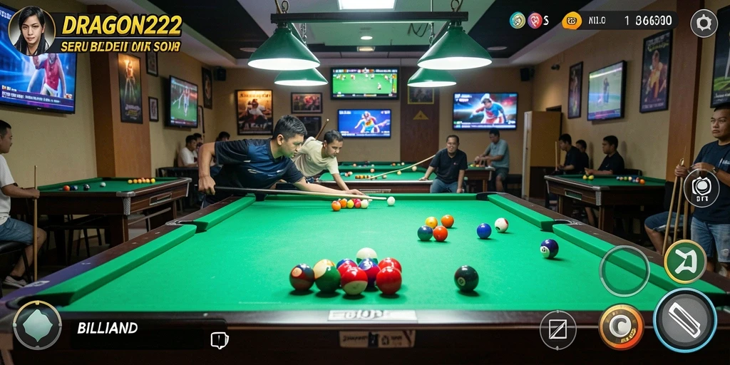 Antarmuka menarik dan fungsi Billiard yang intuitif.