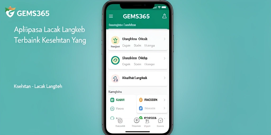 Antarmuka GEMS365 yang intuitif dengan fitur Lacak Langkah.