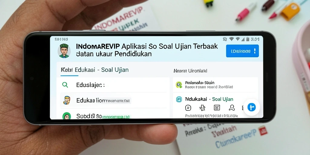 Tampilan antarmuka aplikasi INDOMAREVIP untuk Soal Ujian.