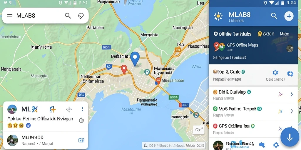Tampilan antarmuka MLBB8 yang intuitif untuk navigasi GPS Offline.