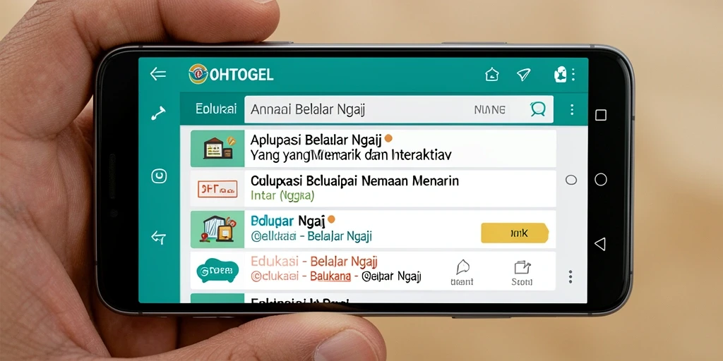 Antarmuka aplikasi OHTOGEL untuk Belajar Ngaji yang interaktif dan menarik.